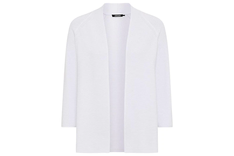 Olsen Women's Rib Knit Open Front Cardigan