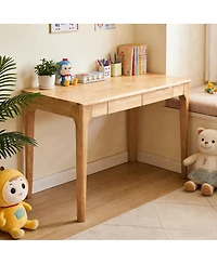 Streamdale Furniture Solid Wood Standing Desk with Drawers, Mid Century Modern
