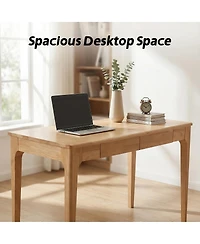 Streamdale Furniture Solid Wood Standing Desk with Drawers, Mid Century Modern