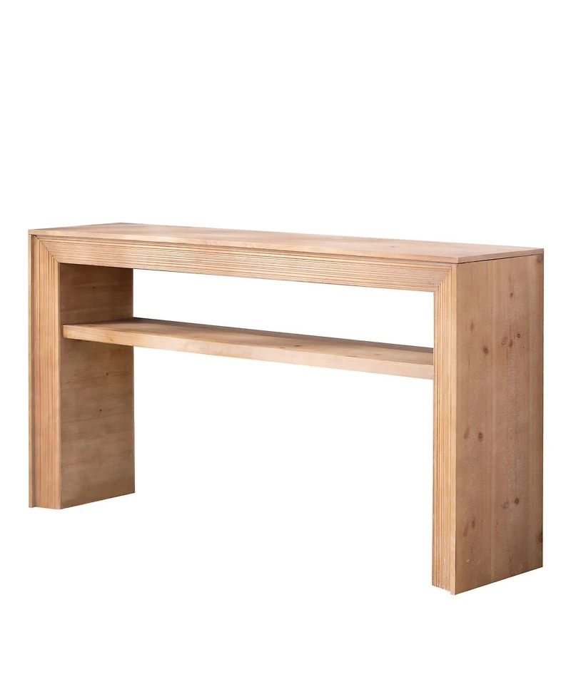 Streamdale Furniture Rustic Solid Wood Console Table with Storage Shelf