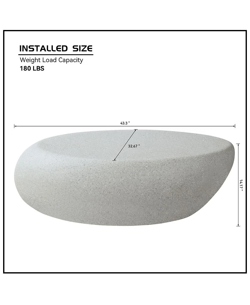 Streamdale Furniture Fiberglass Elliptical Coffee Table Set