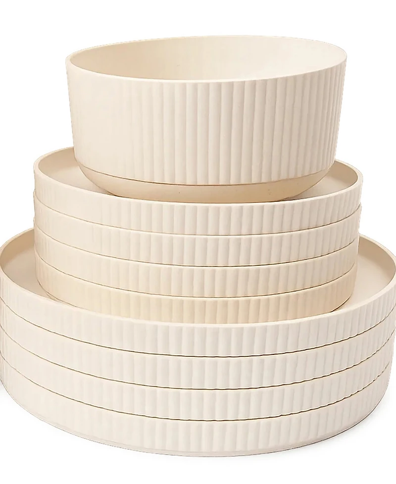 Abode Homewares Mesa Wheat 12-Piece Dinnerware Set, Service For 4