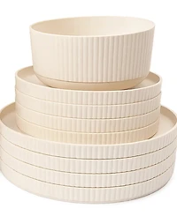Abode Homewares Mesa Wheat 12-Piece Dinnerware Set, Service For 4