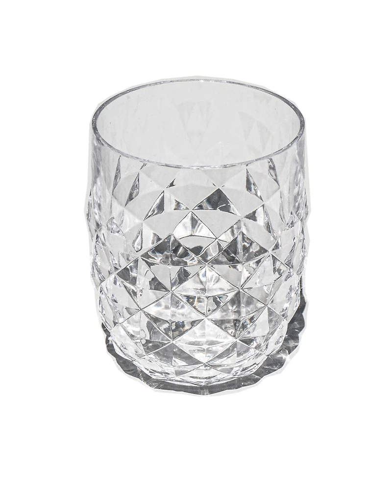 Abode Homewares Diamond Cut Acrylic Stemless Wine Glasses