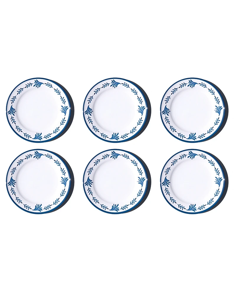 Abode Homewares Medallion Flower NewWave Melamine Dinner Plates, Set of 6