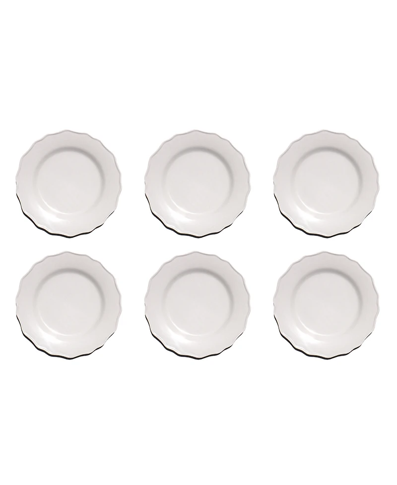 Abode Homewares Scallop NewWave Melamine Salad Plates, Set of 6