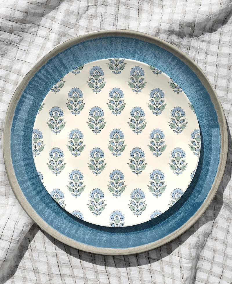 Abode Homewares Kashmir NewWave Melamine Dinner Plates, Set of 6