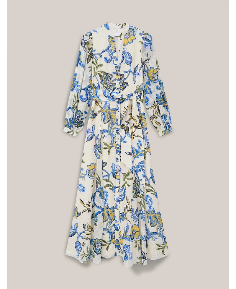 Hobbs London Women's Shanice Belted Maxi Shirt Dress