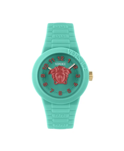 Versace Kid's V-Pop Teal Silicone Strap Watch 34mm