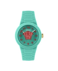 Versace Kid's V-Pop Teal Silicone Strap Watch 34mm