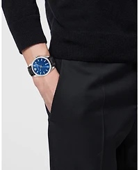 Versace Men's Millenyium Black Calf Leather Strap Watch 40mm