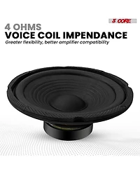 5 Core 6.5 Inch Subwoofer 300W Car Audio Sub Woofer 4 Ohm Deep Bass Replacement Loud Speaker
