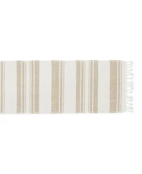 Design Imports Coastal Sands Stripe Cotton Jute Table Runner, 14" x 72"
