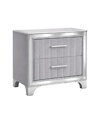 Streamdale Furniture Acrylic Nightstand 2 Drawers and Silver Legs