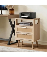 Streamdale Furniture 2-Drawer Modern Bedside Table with Handles