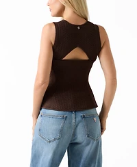 Guess Women's Jen Cutout Crewneck Sweater Top