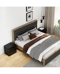Streamdale Furniture 19.7 inches Nightstand 2 Drawers, Handle-Free Design