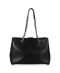 Pre-Owned Saint Laurent Black Smooth Leather Cassandre Tote Bag