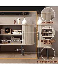 Streamdale Furniture Modern Tv Stand with Storage and Sliding Door