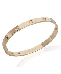 Pre-Owned Cartier Yellow Gold Diamond Love Single Screw Closure Bracelet