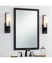 Possini Euro Design Midtown Modern Wall Light Sconces Set of 2 Hardwire 4 1/2" Fixture Glass for Bedroom Bathroom Vanity Reading House