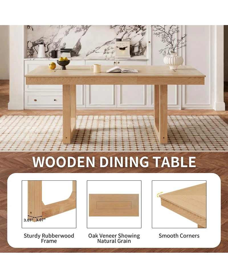 Streamdale Furniture Farmhouse Extendable Dining Table Set with 4 Chairs