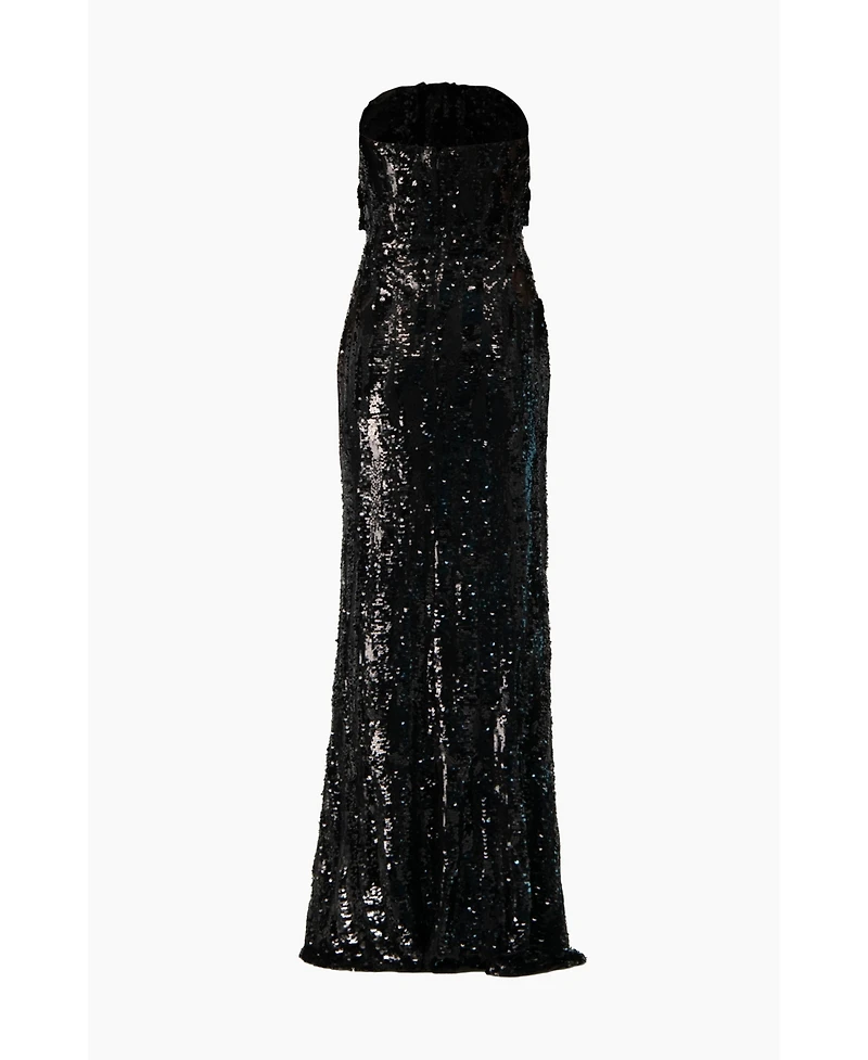 Ivonne Women's Strapless Sequin Column Gown