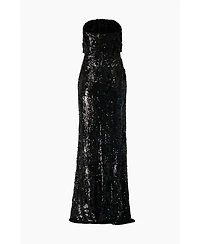 Ivonne Women's Strapless Sequin Column Gown