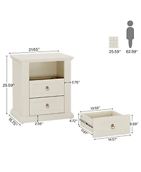 Tribesigns 3-Drawer Nightstand, Modern Bedside Table with Storage Drawers, Wood Night Stand Side End Table