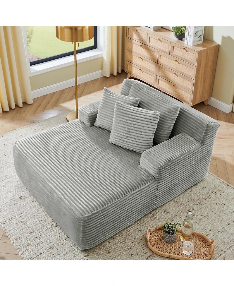 Streamdale Furniture Single lazy sofa lounge chair, velvet fabric, no assembly, indoor living rooms/bedrooms.