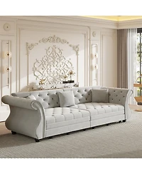 Streamdale Furniture Oversized Chesterfield Velvet Pull Out Sofa Bed