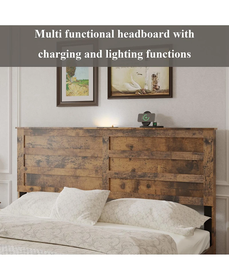 Streamdale Furniture Queen Storage Bed With Drawers and Usb Ports