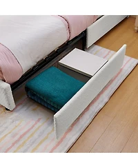 Streamdale Furniture Rabbit Ear Upholstered Bed Led and 4 Drawers
