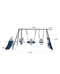 Streamdale Furniture Boys Thrilling Saucer Swingset with Slide