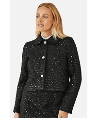 Yumi Women's Boucle Sequin Jacket