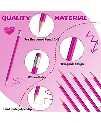 Gnuadz Pencils Eraser Pre-sharpened Hb Writing Drawing School Supplies 36 sticks