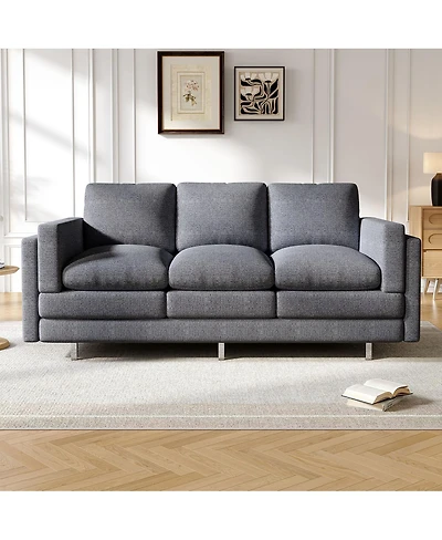Streamdale Furniture Modern 3-seater Sofa 79.5" with Dual-layer Seat Cushions