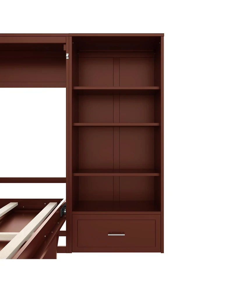 Streamdale Furniture Murphy Bed with Storage, Shelf, Drawer