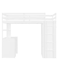 Streamdale Furniture Twin size Loft Bed with Drawers, Desk, and Wardrobe