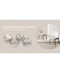 Streamdale Furniture Minimalist Pu Dining Chairs Set of 2