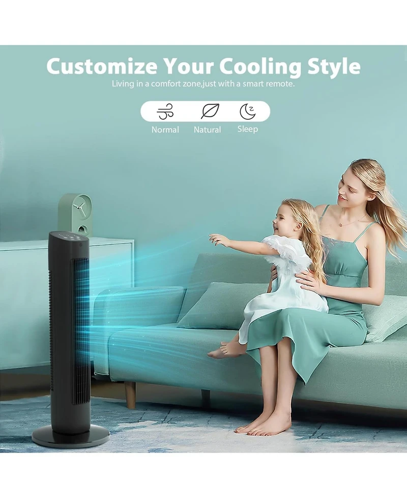 Antarctic Star Oscillating Tower Fan with Led Display, Remote and 15H Timer