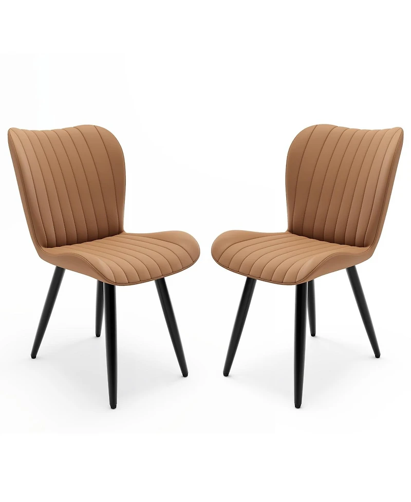 Streamdale Furniture Modern Pu Leather Dining Chairs