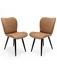 Streamdale Furniture Modern Pu Leather Dining Chairs