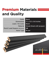 Gnuadz Carpenter Pencils Hard Lead Wooden Lumber #2 Hb Black