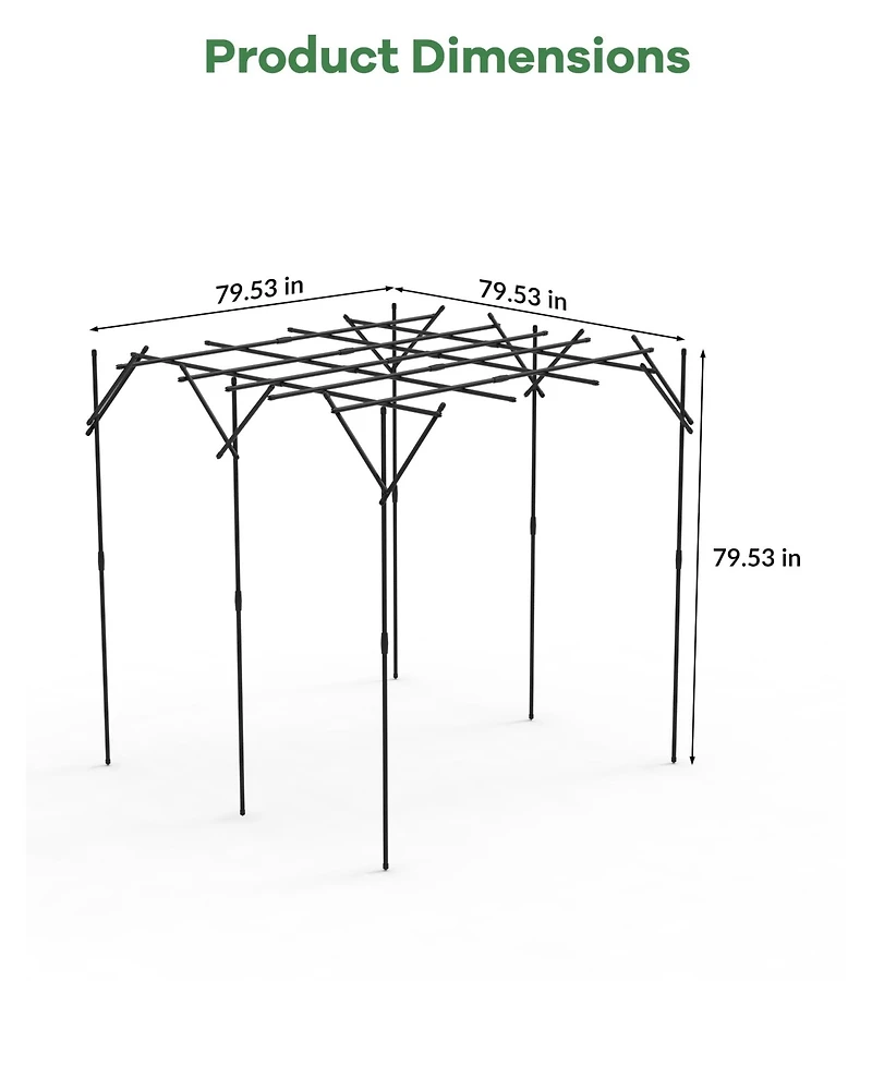 homfan Elegant Metal Garden Arch Trellis for Climbing Plants, Outdoor Wedding Arbor and Floral Backdrop with Weather-Resistant Frame