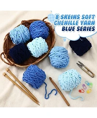 Gnuadz Chunky Chenille Yarn Crocheting Knitting Blanket Crafts