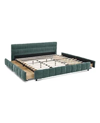 Streamdale Furniture Ca King Upholstered Bed with Storage Drawer
