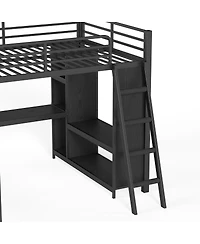 Streamdale Furniture Triple Bunk Bed with Desk and Wardrobe