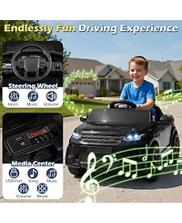 Slickblue Kids 12V Electric Ride On Car with Led Lights, Music and Safety Belt