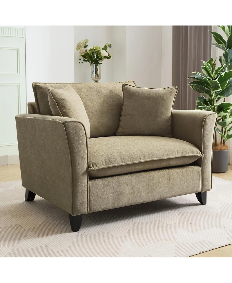 Streamdale Furniture Chenille Oversized Armchair with Pillow